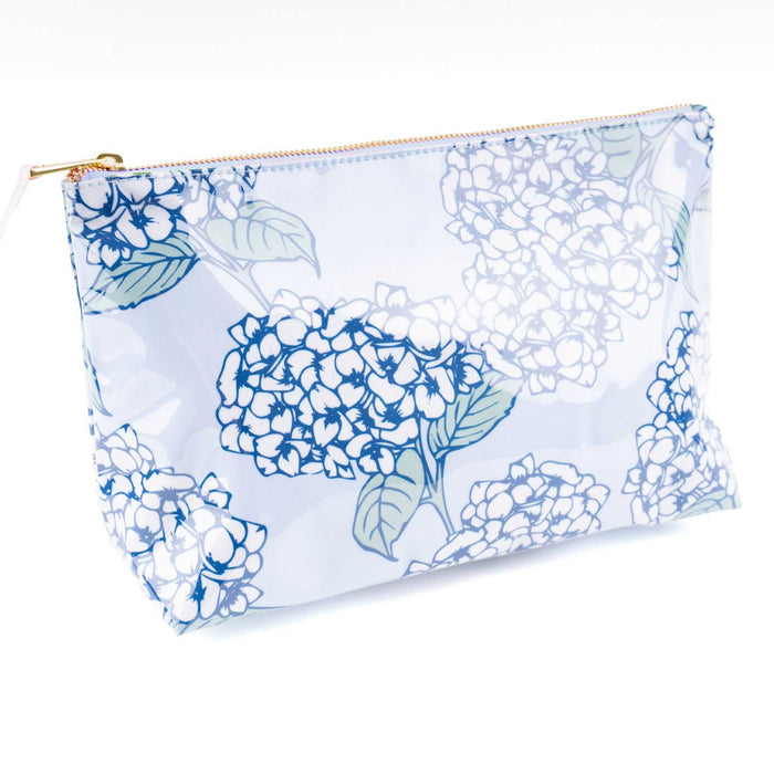 Clear Coated Travel Cosmetic, Hydrangea Stem