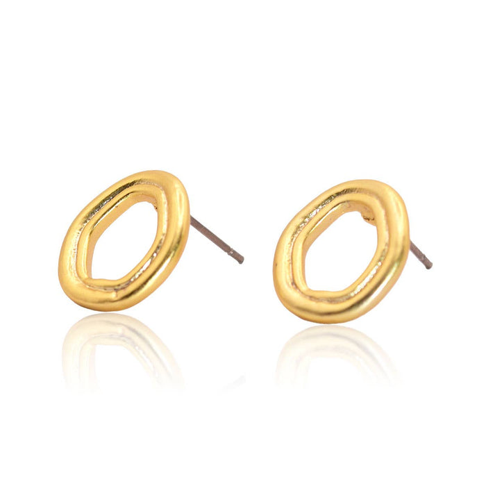 Earrings, Oblong Hollow Frame Studs