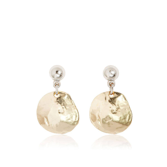 Shell Disc Dangle Earring - 24K Gold Plated