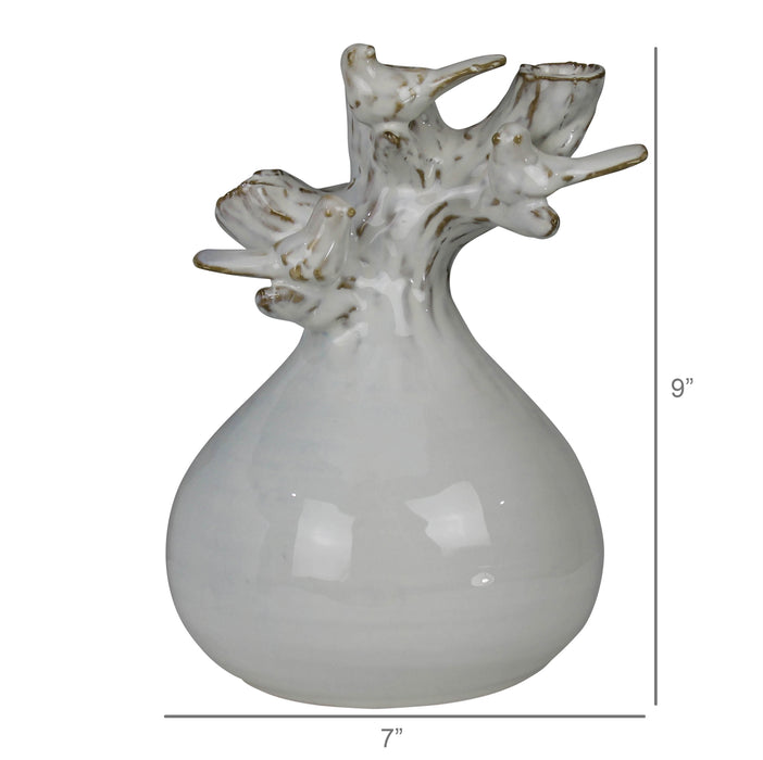 Vase with Bird & Branch, Ceramic