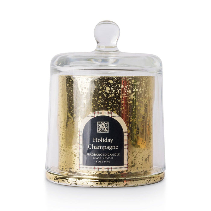 Cloche Glass Candle, Holiday Champagne