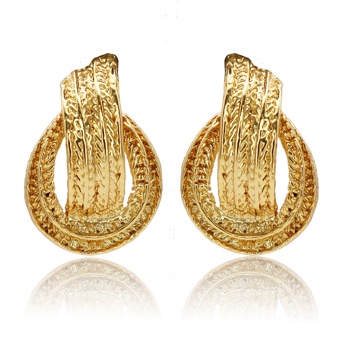 Earrings, Statement Love Knots, Gold