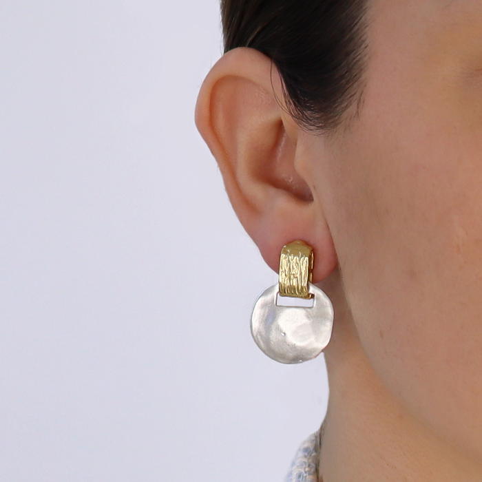 Earrings, Mixed Metal Short Drop