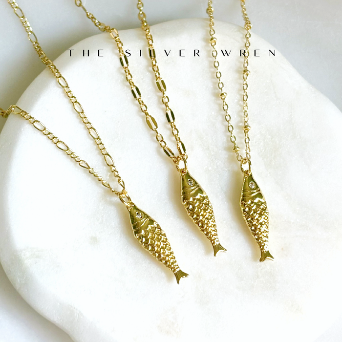 Necklace, Gold Fish Pendant