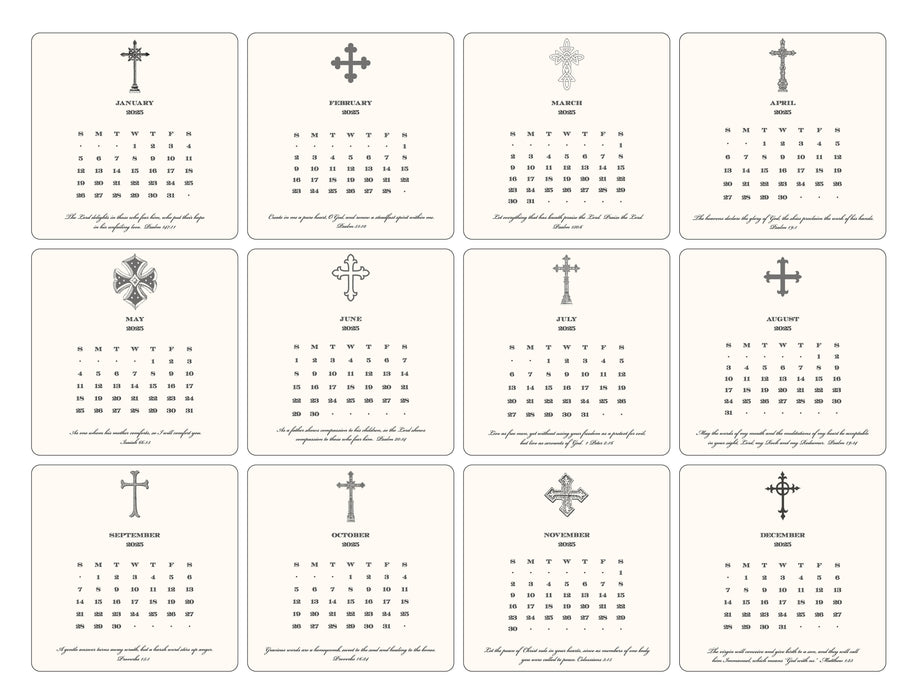 2026 Cross Calendar with Easel