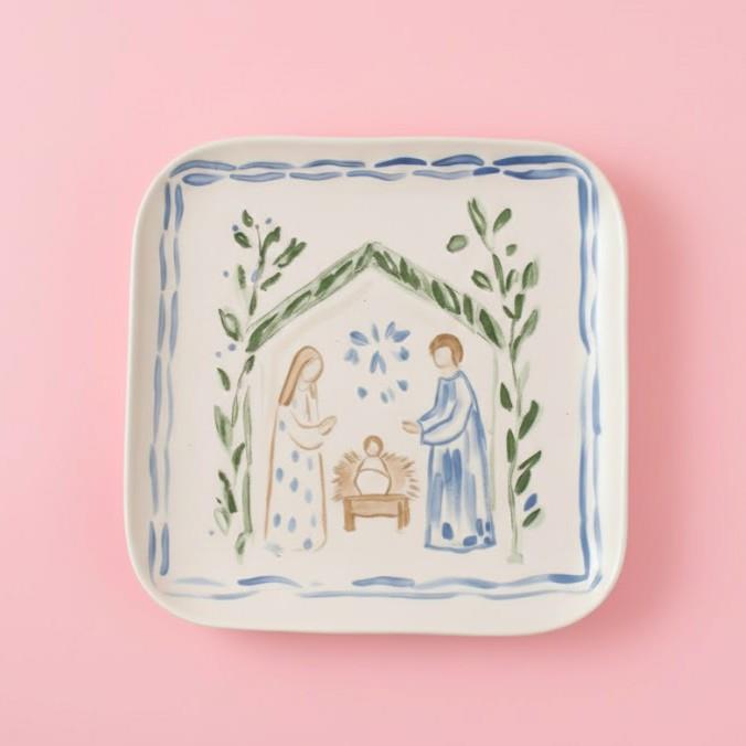 Square Plate, Simple Grace Nativity