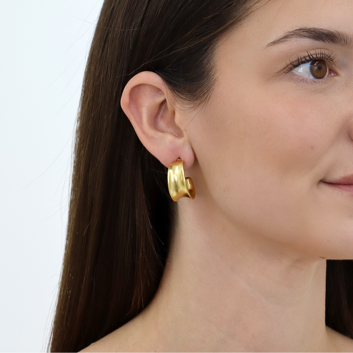 Earrings, Soft Curve Hoops