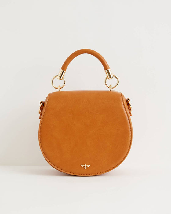 Liberty Saddle Bag Tan Vegan Leather