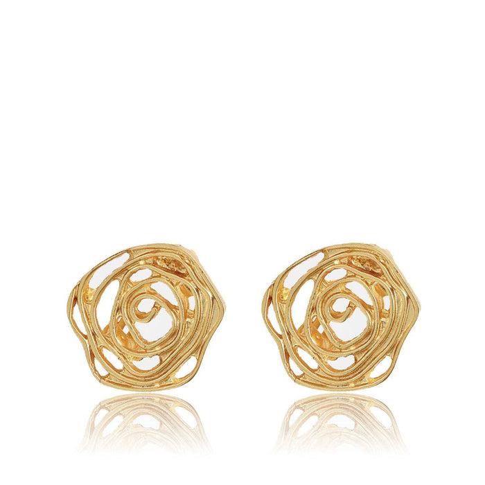 Earrings, Rose Cut Out Studs