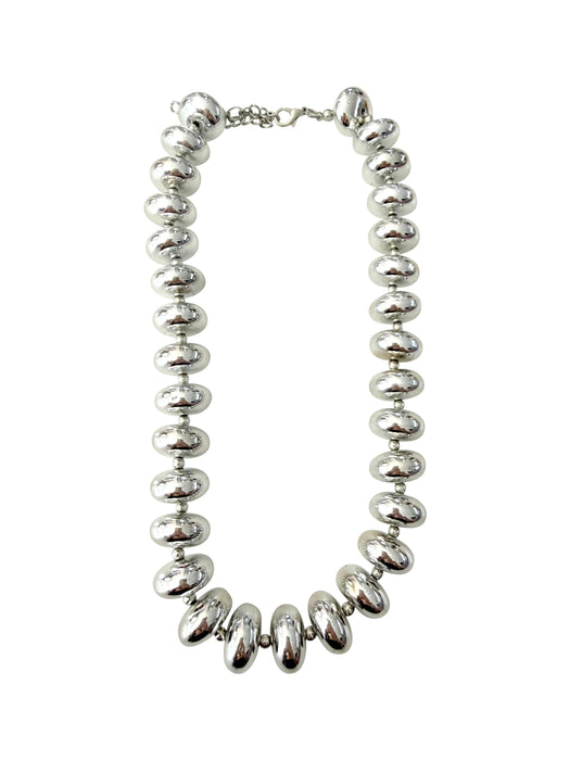 Barlowe Chunky Beaded Necklace- Silver