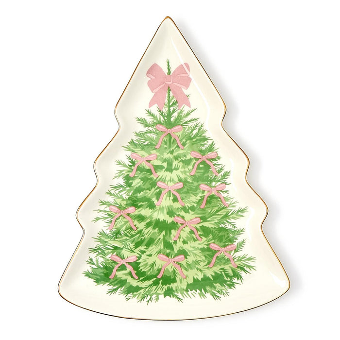 Bow-tiful Christmas Tree Shaped Plate