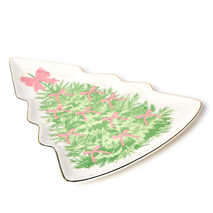 Bow-tiful Christmas Tree Shaped Plate