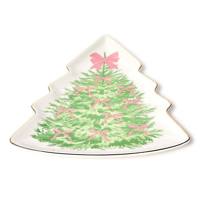 Bow-tiful Christmas Tree Shaped Plate
