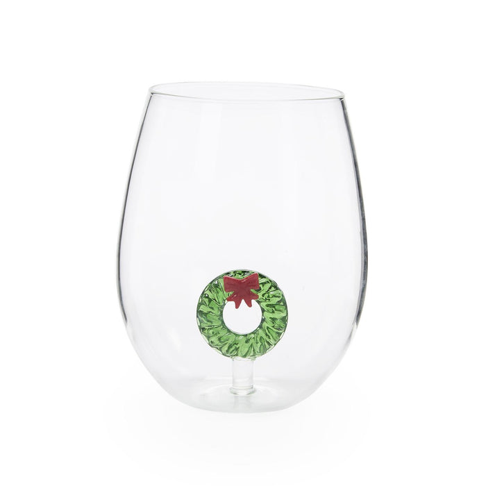Wreath Icon Stemless Wine Glass