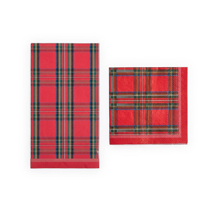 Holiday Plaid Paper Napkins, 2 Sizes