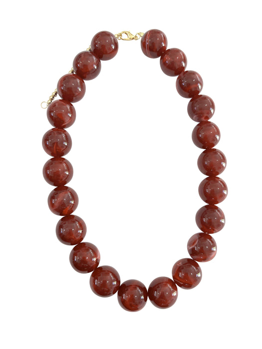 Necklace, Carter Chunky Beaded  - Maroon
