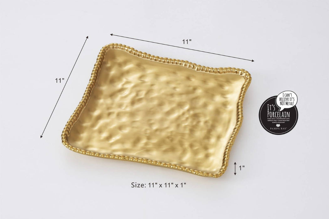 Pampa Bay Square Serving Platter, Gold