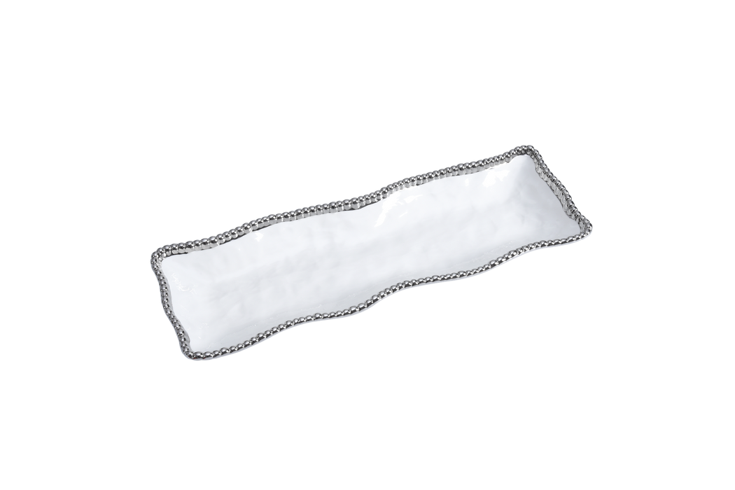 Pampa Bay Rect Svg Piece, White Silver