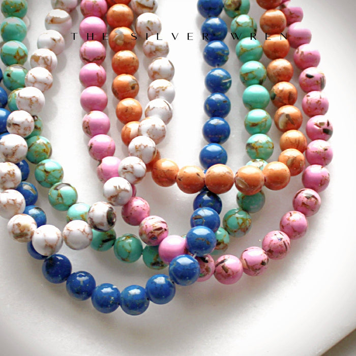 Desert Confetti Colorful Beaded Necklace, White