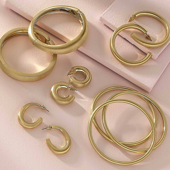 Isla Hoop Earrings in Satin Gold