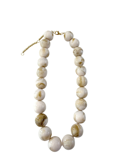 Carter Chunky Beaded Necklace - Cream