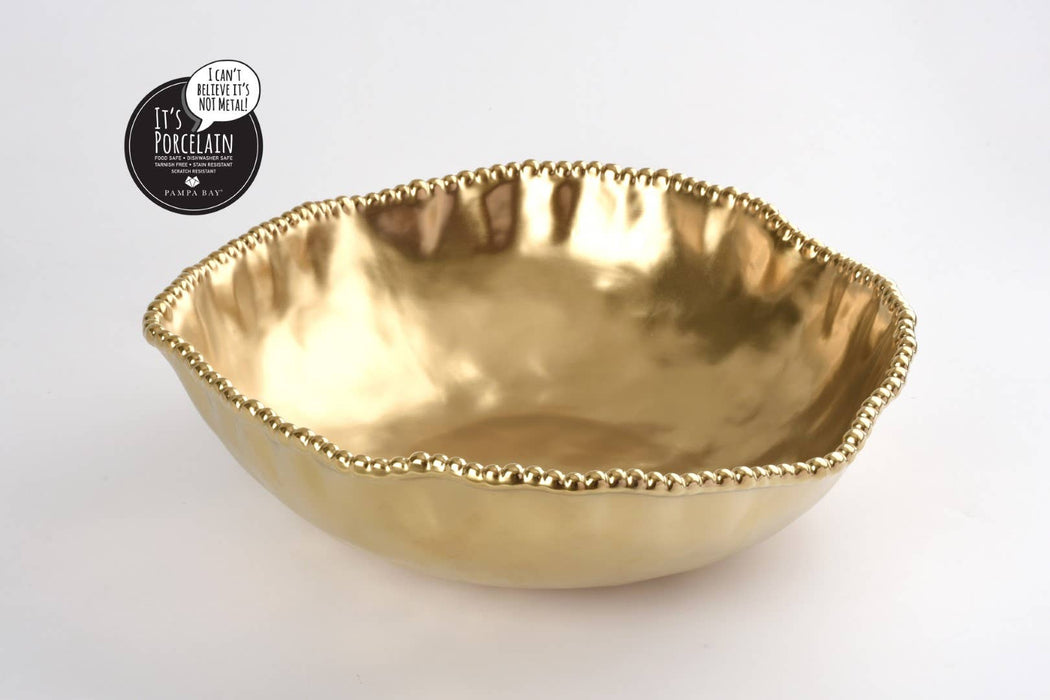 Pampa Bay Oversized Serving Bowl, Gold