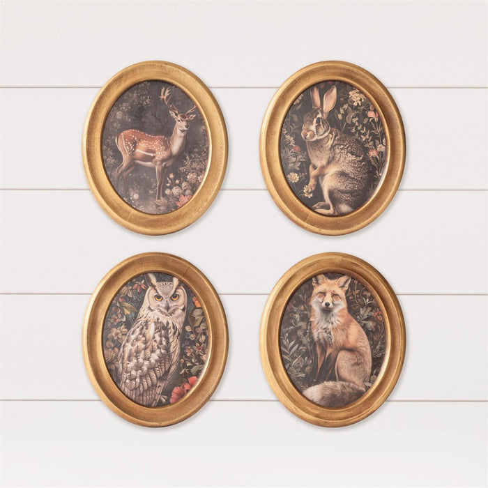 Art Print, Gold Forest Animals, 4 Styles