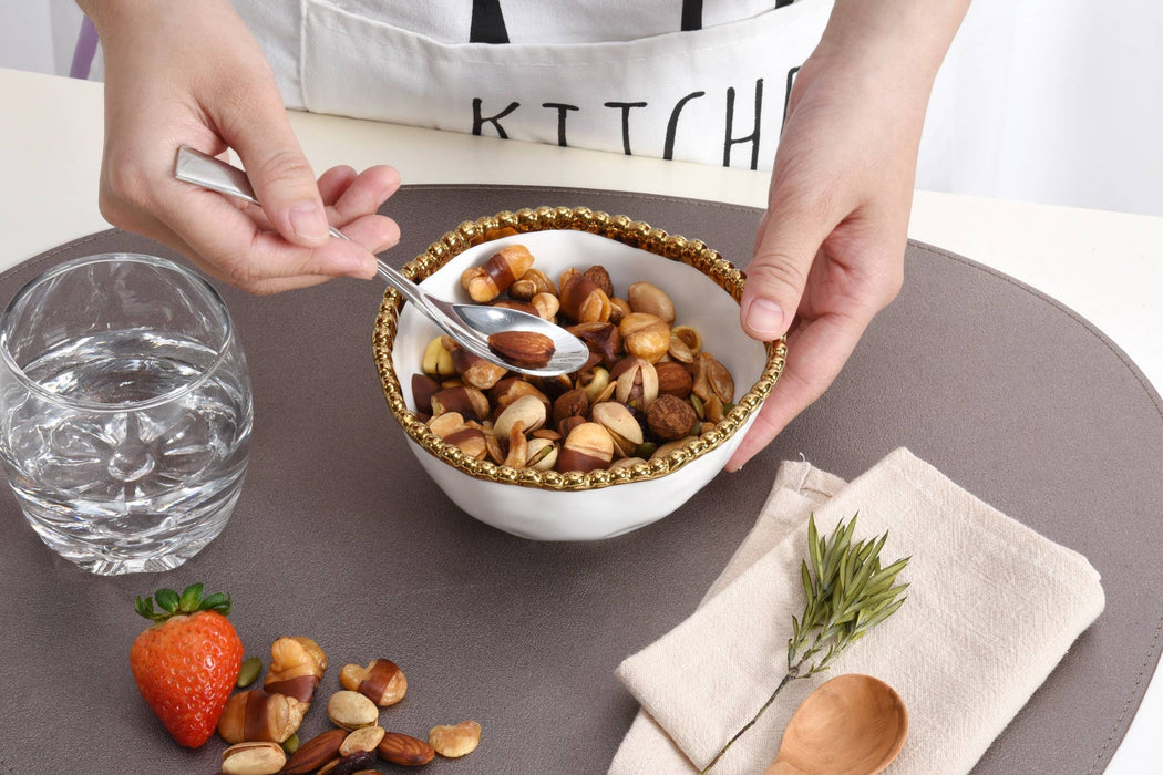 Small Bowl, White and Gold