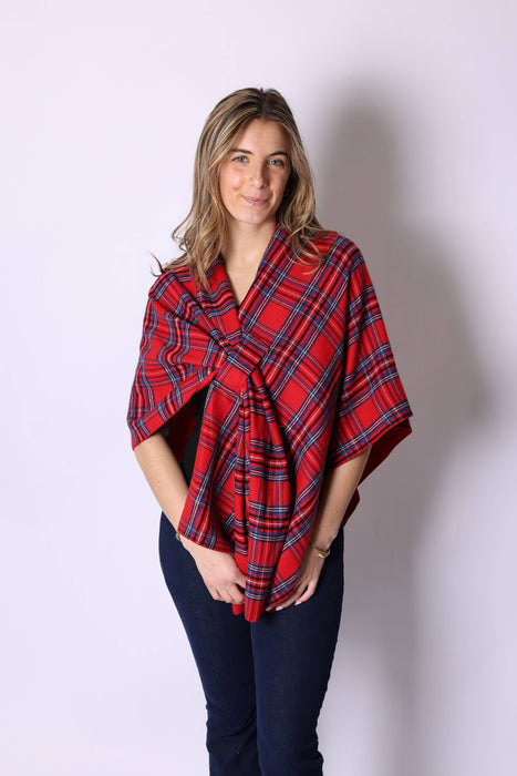 Tartan Plaid Keyhole Wrap, One Size