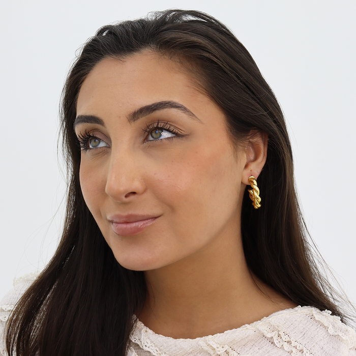 Earrings, Twisted Braid Hoop