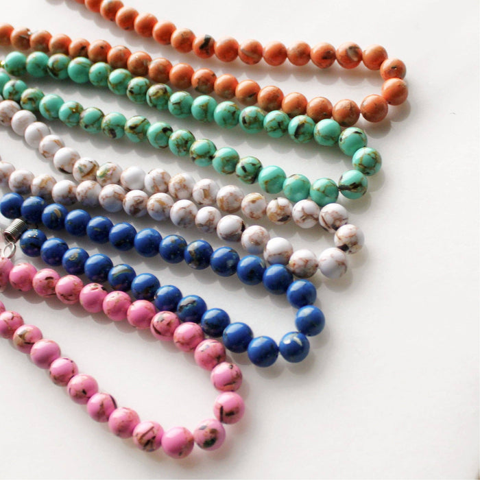 Desert Confetti Colorful Beaded Necklace, White