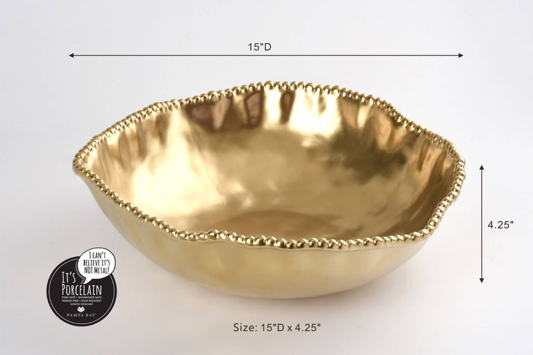 Pampa Bay Oversized Serving Bowl, Gold