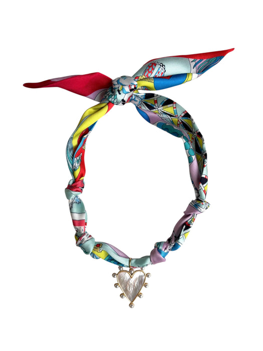 Arbor scarf necklace w/Hammered Heart