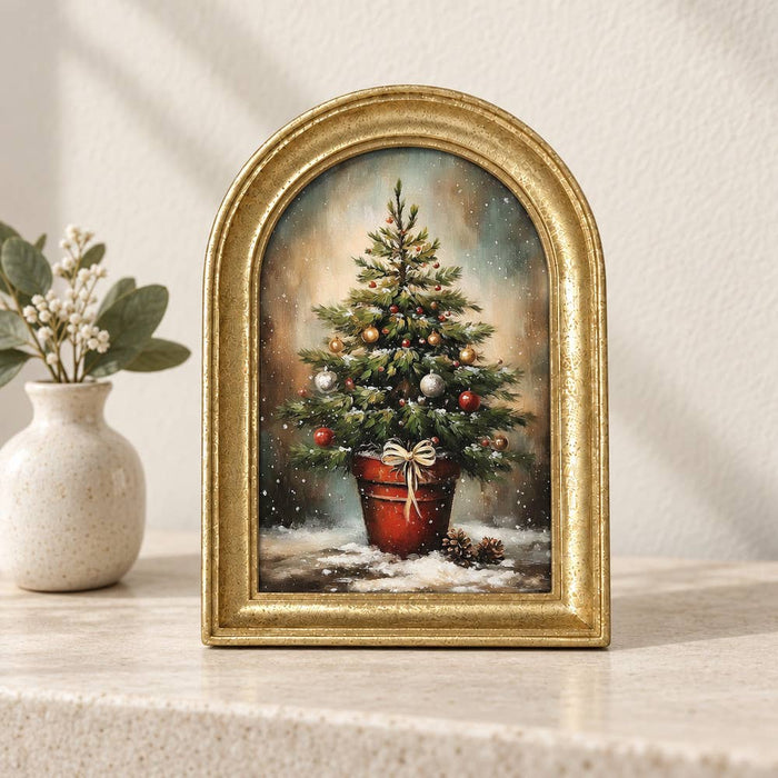 Gold Arch Framed Tree Art Print