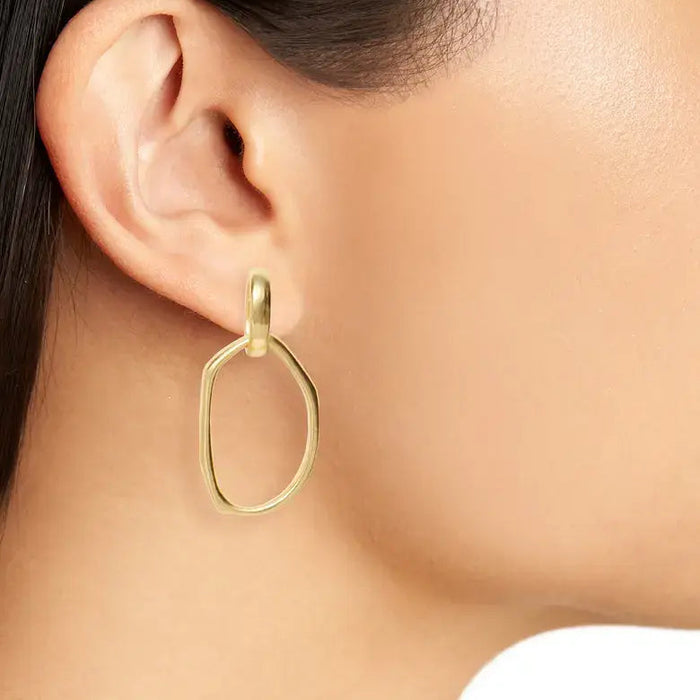 Earrings, Irregular Link Drop