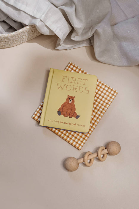 First Words with Cute Embroidered Friends (Baby Board Book)