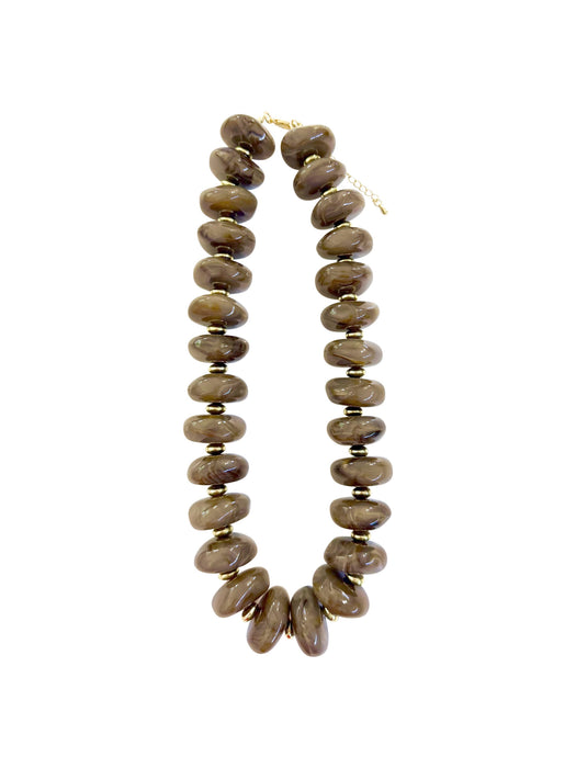 Necklace, Randi Chunky Beaded - Mocha