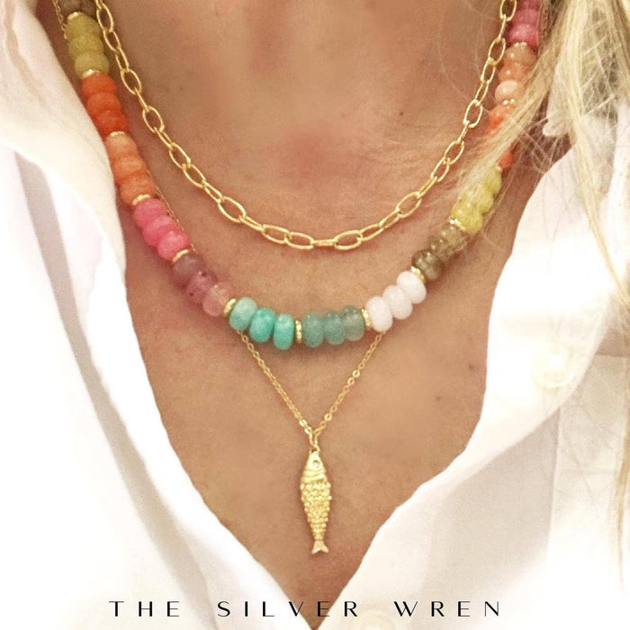 Necklace, Gold Fish Pendant