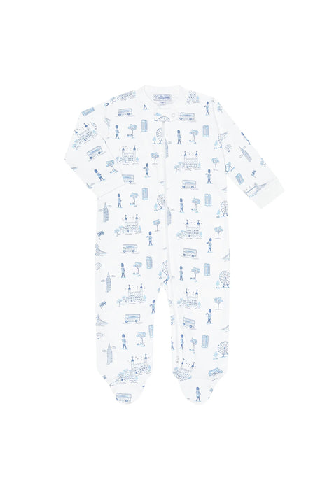 Zipper Footie, Blue London Toile