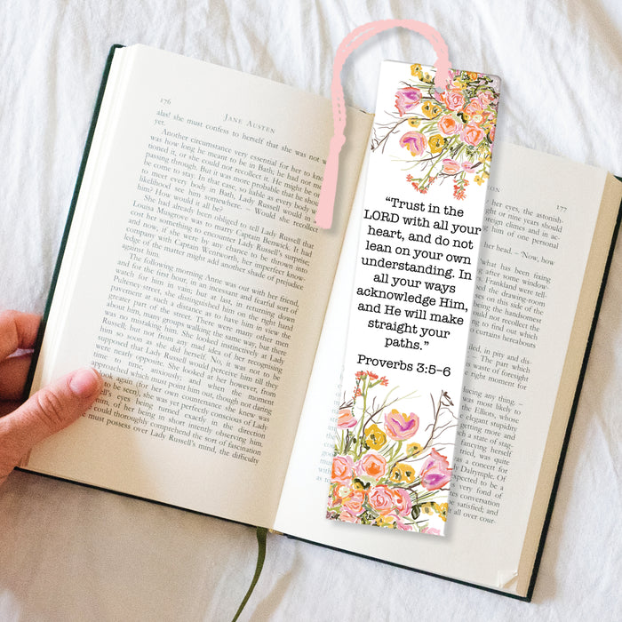 Bookmark, Blush Flowers