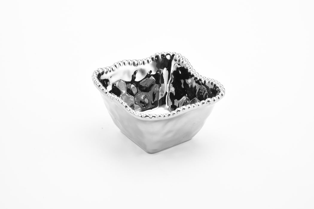 Pampa Bay Square Snack Bowl, Silver