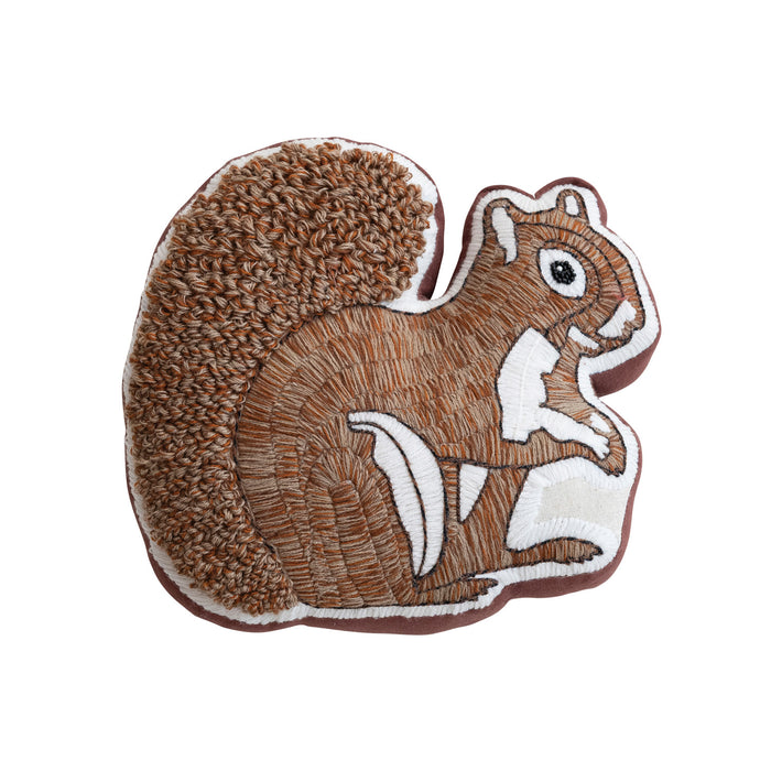 Squirrel Shaped Pillow with Tufted Tail