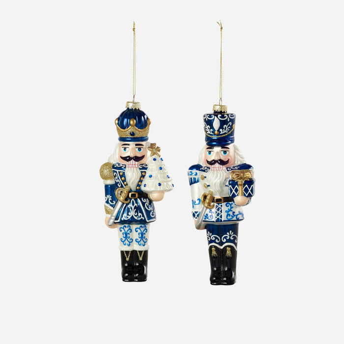 Blue & White Nutcracker Ornament, 2 Styles