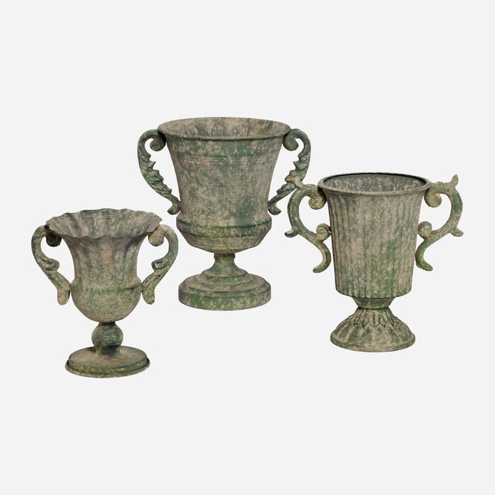 Metal Patina Urn, 3 Styles