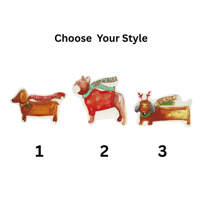 Stoneware Dog Shaped Dish, 3 Styles