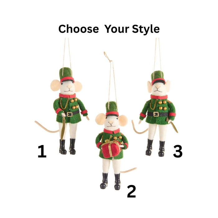 Nutcracker Mice Ornaments, 3 Styles