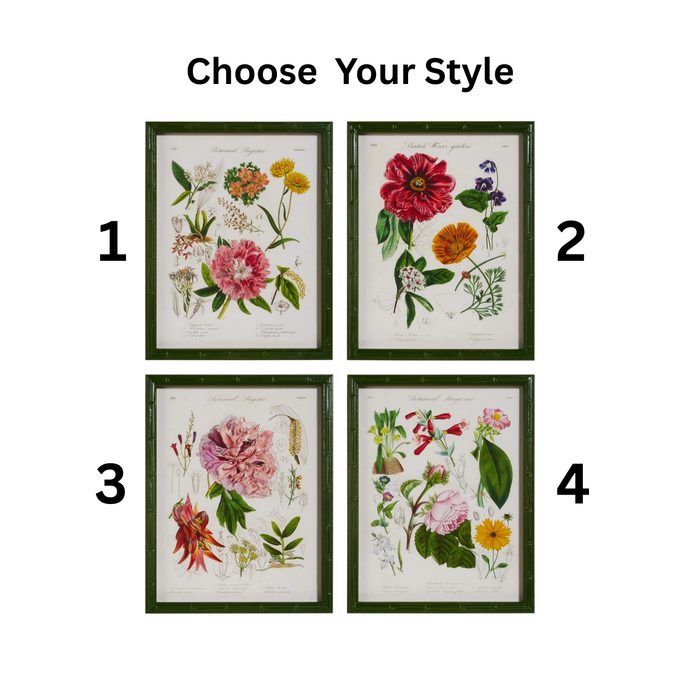Art Print, Vintage Florals, 4 Styles