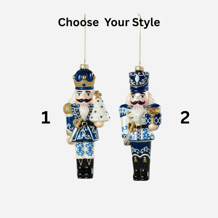Blue & White Nutcracker Ornament, 2 Styles