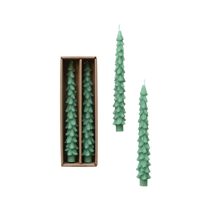 Tree Shaped Taper Candles, Green