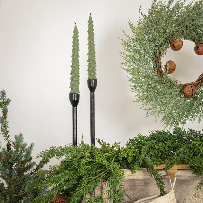 Tree Shaped Taper Candles, Green